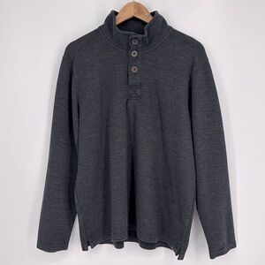 Eddie Bauer Henley Pullover Sweatshirt Men’s Size Large in Dark Charcoal Gray